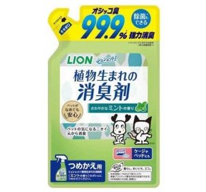 LION 슈슈토 식물 반려동물 탈취제 민트향 리필용 320ml